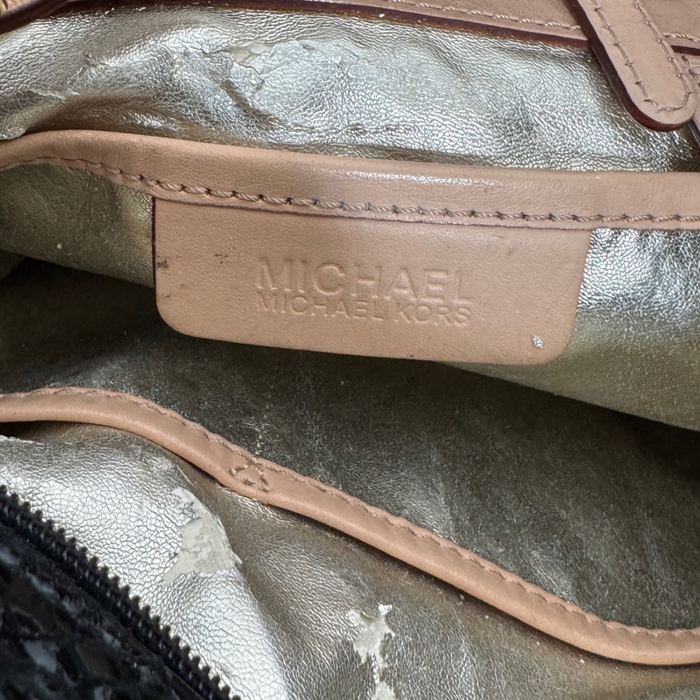 Michael Kors Black Patent Embossed Python Jet Set… - image 5